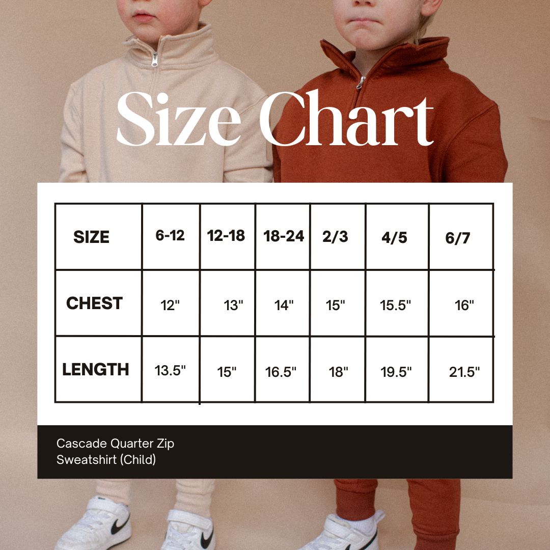 Cascade Quarter Zip Sweatshirt | Kids | Mushroom - Blaze