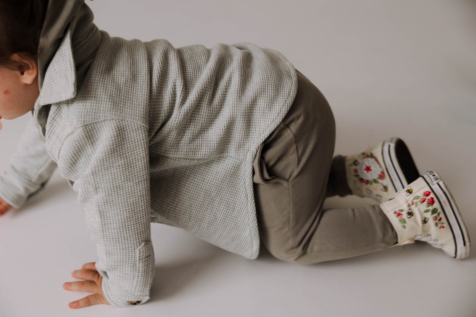 Kids Waffle Shacket | Heather Gray