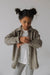 Kids Waffle Shacket | Heather Gray