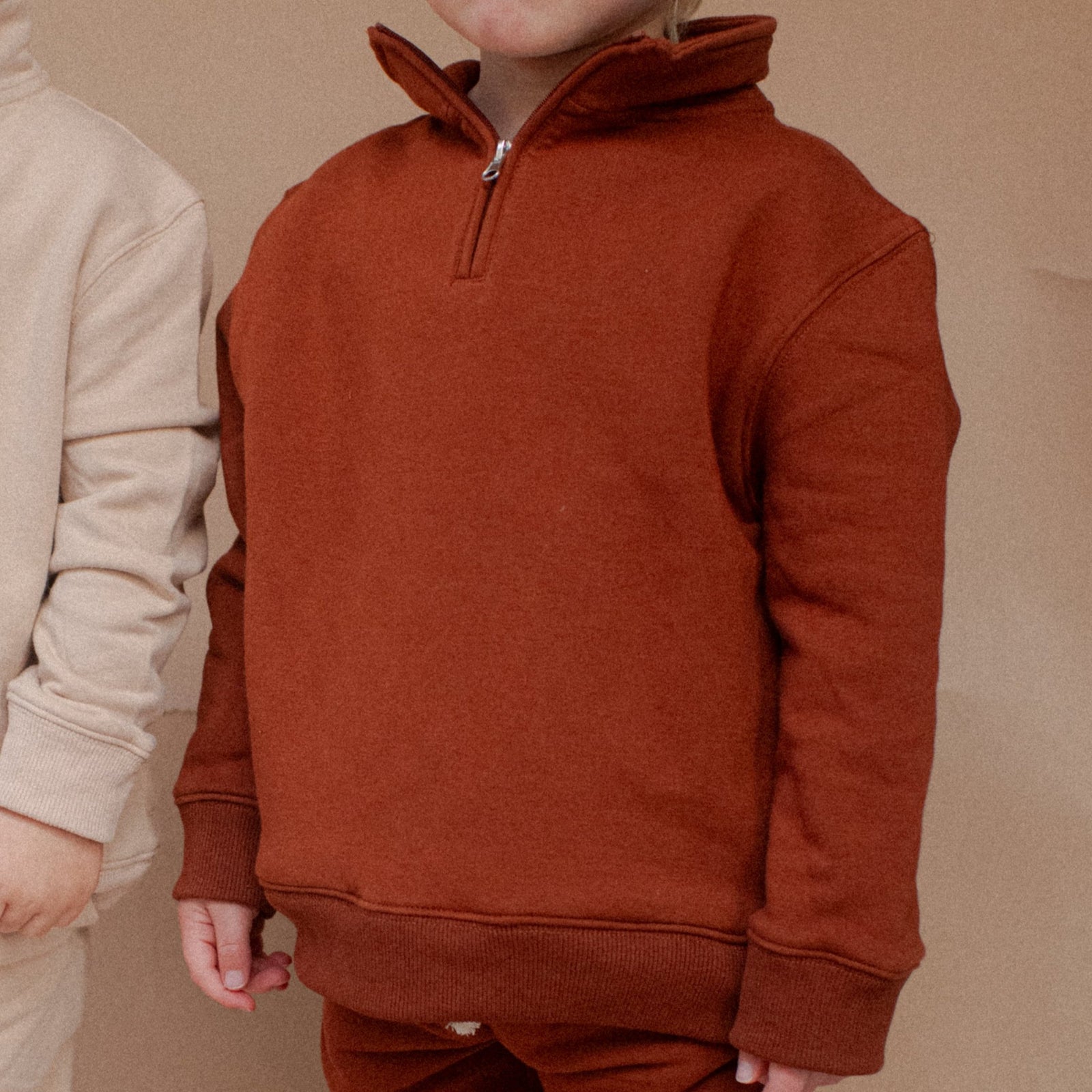 Cascade Quarter Zip Sweatshirt | Kids | Paprika