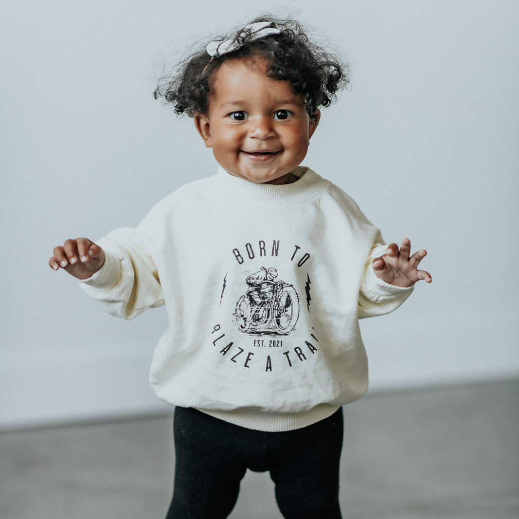 Legacy Sweatshirt | Motorcycle on Antique White