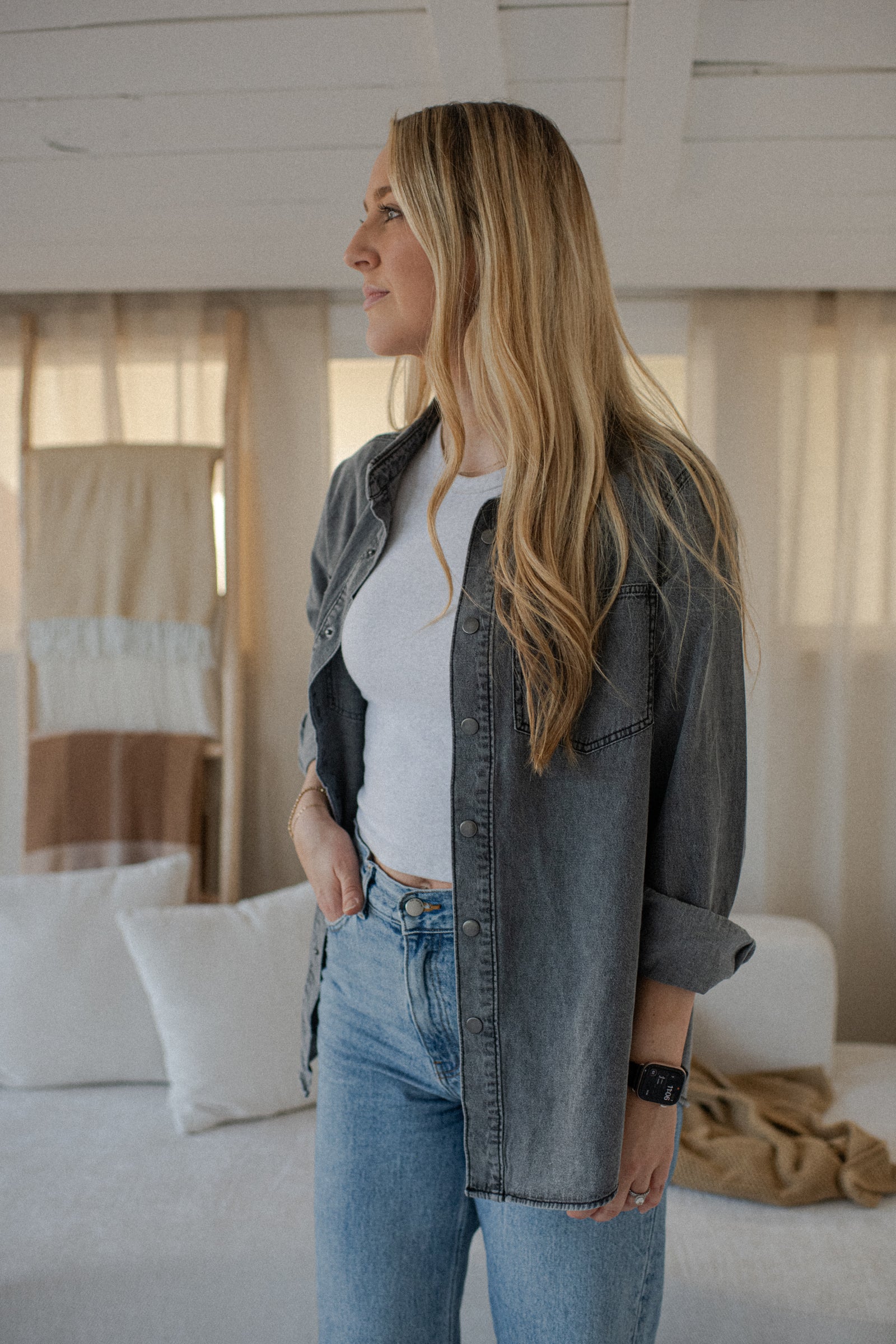 Heritage Denim Shacket Black Wash  | Womens