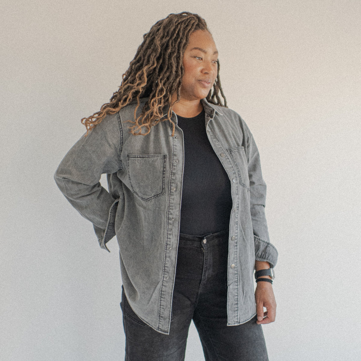 Heritage Denim Shacket Black Wash  | Womens