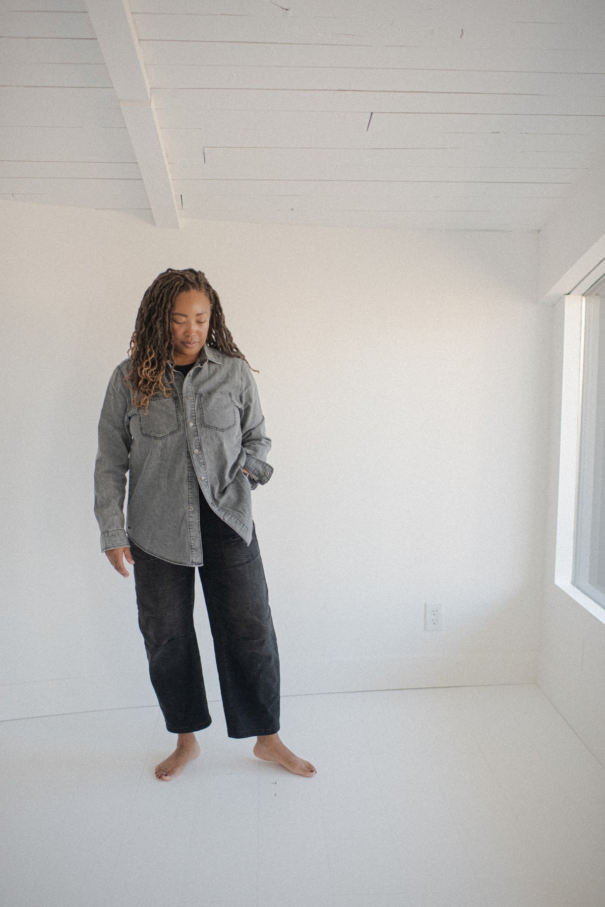 Heritage Denim Shacket Black Wash  | Womens