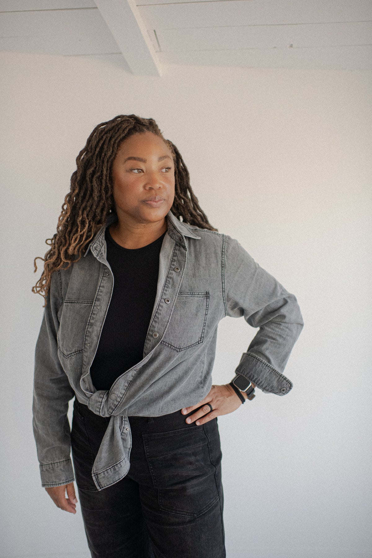 Heritage Denim Shacket Black Wash  | Womens