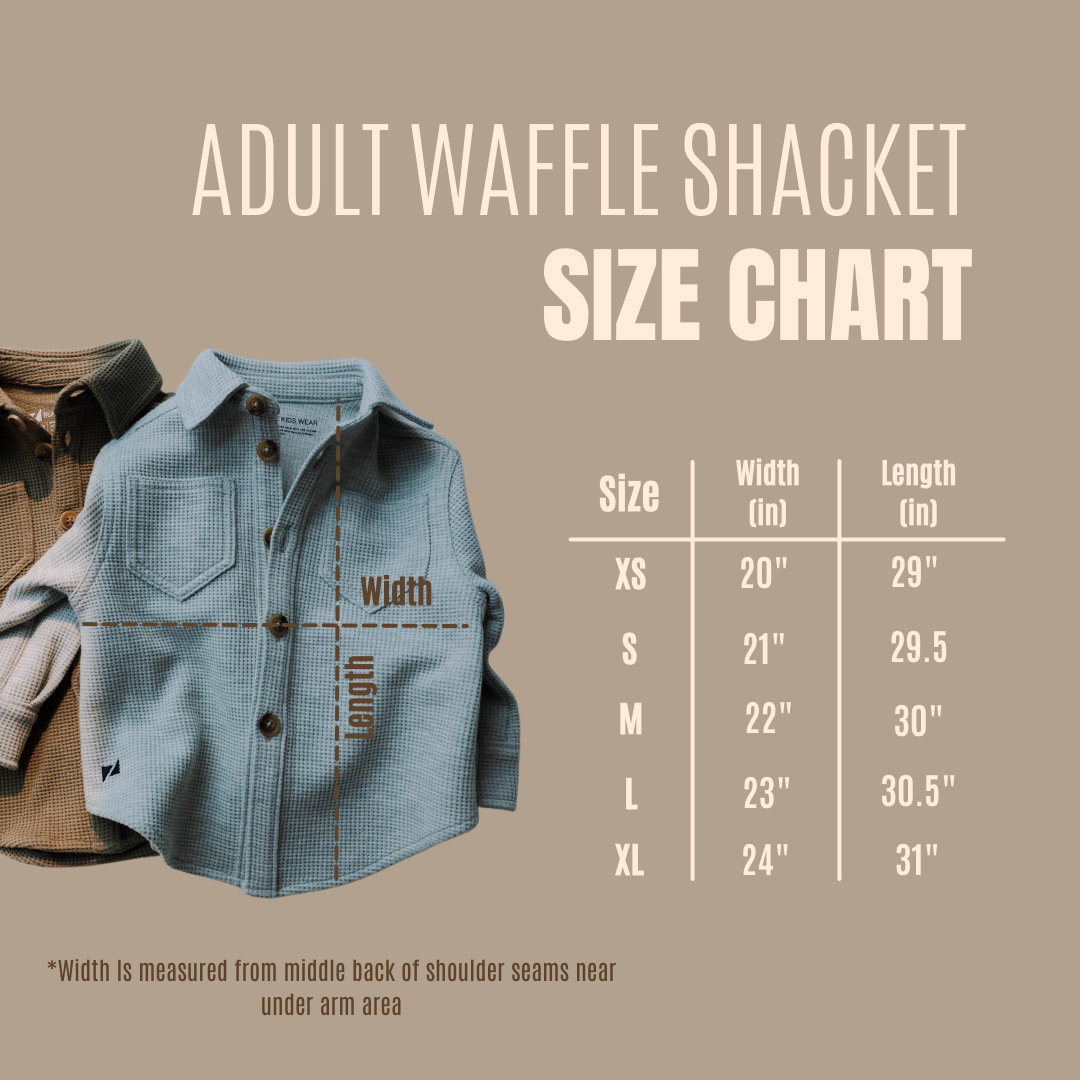 Adult Waffle Shacket | Khaki Green