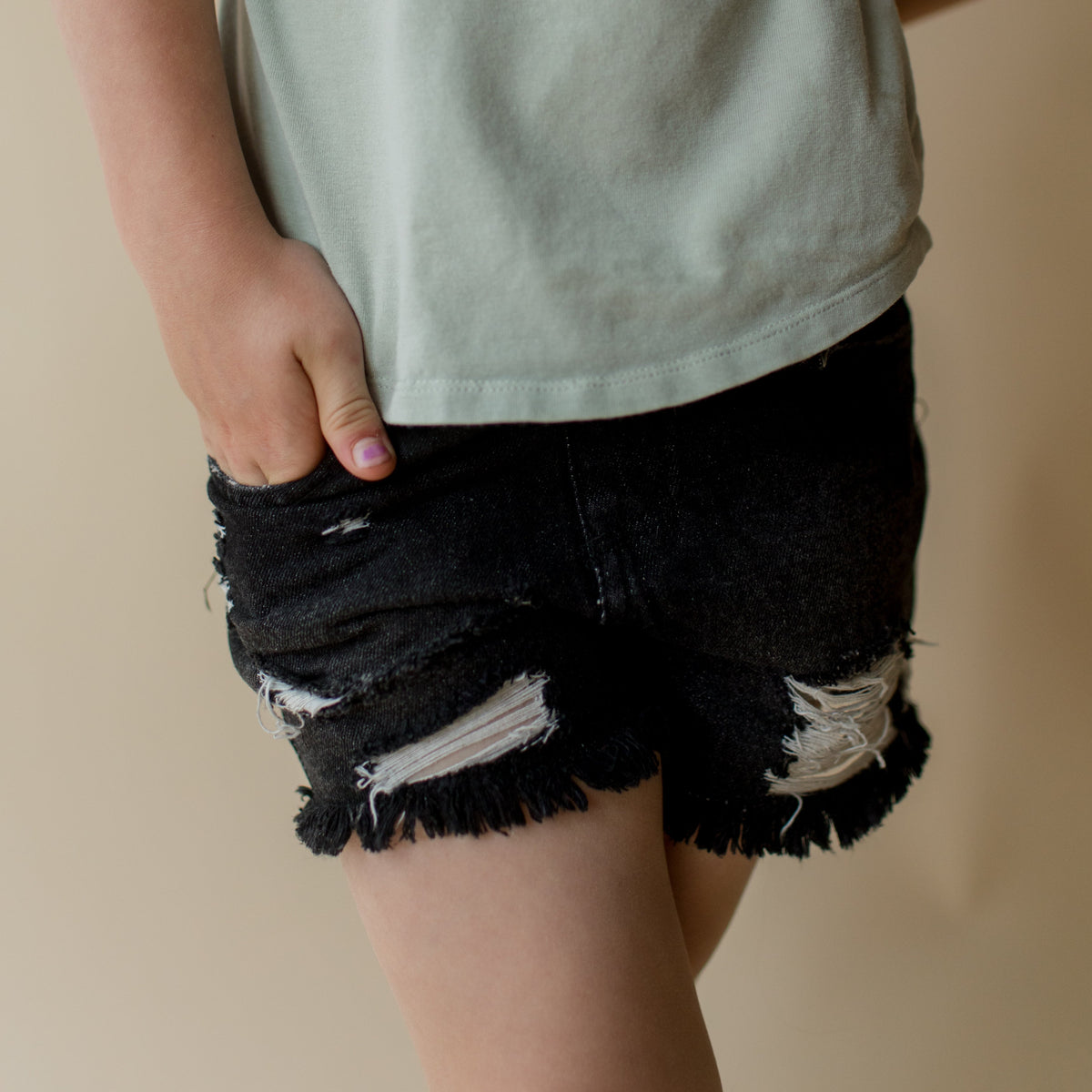 Heritage Classic Cut Off Shorts | Black Denim