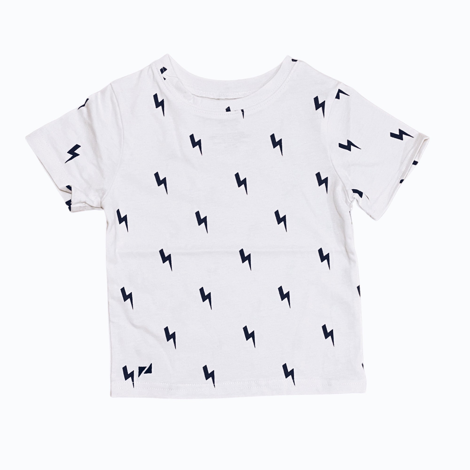 Everyday Tee | White Repeating Bolt